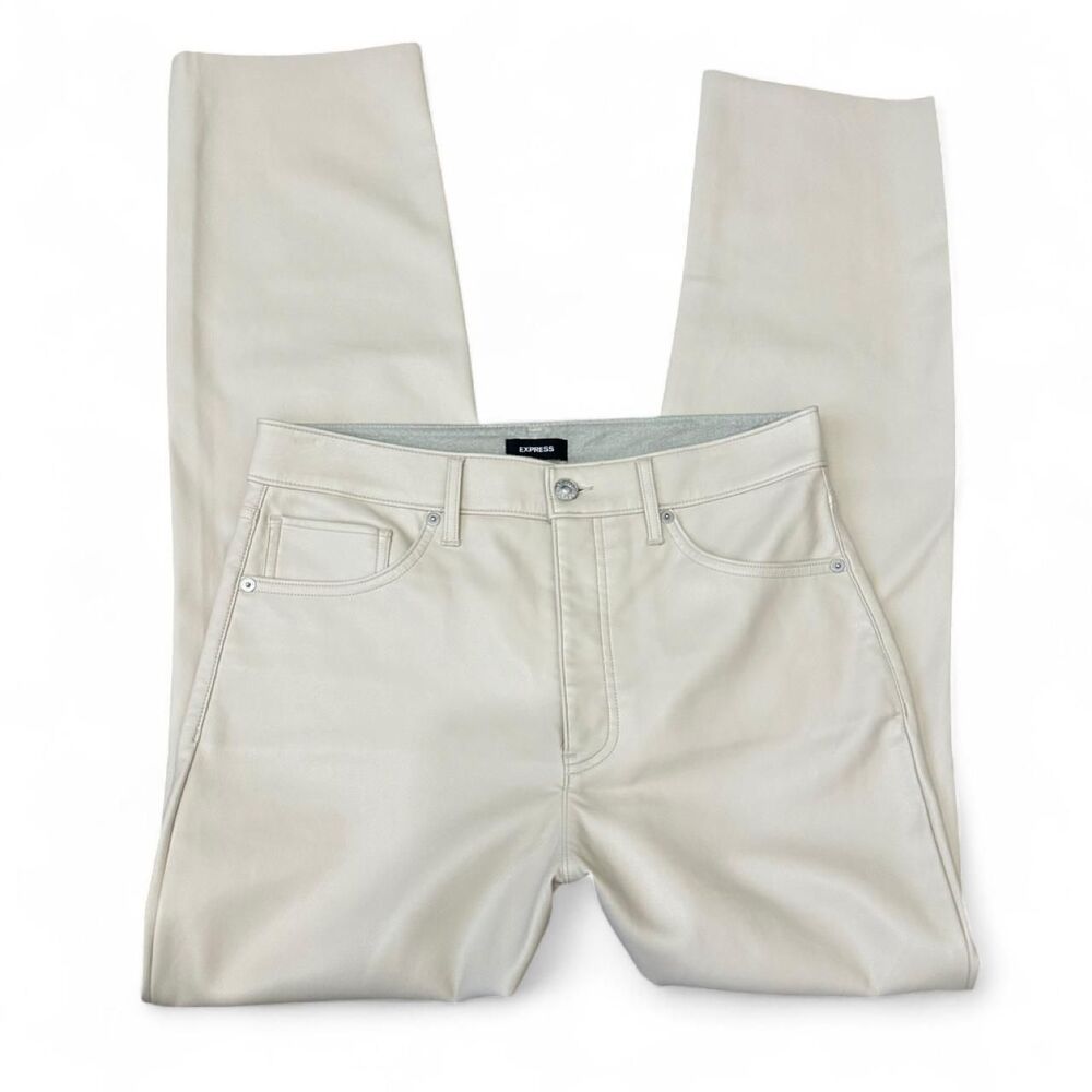 Express Women's Cream and White Trousers